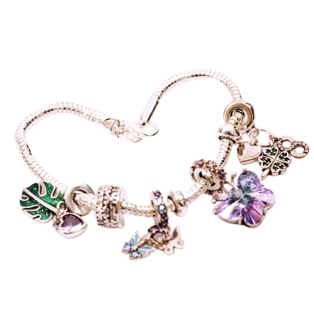 Premium Charm Armband aus Edelstahl und 925 Silber